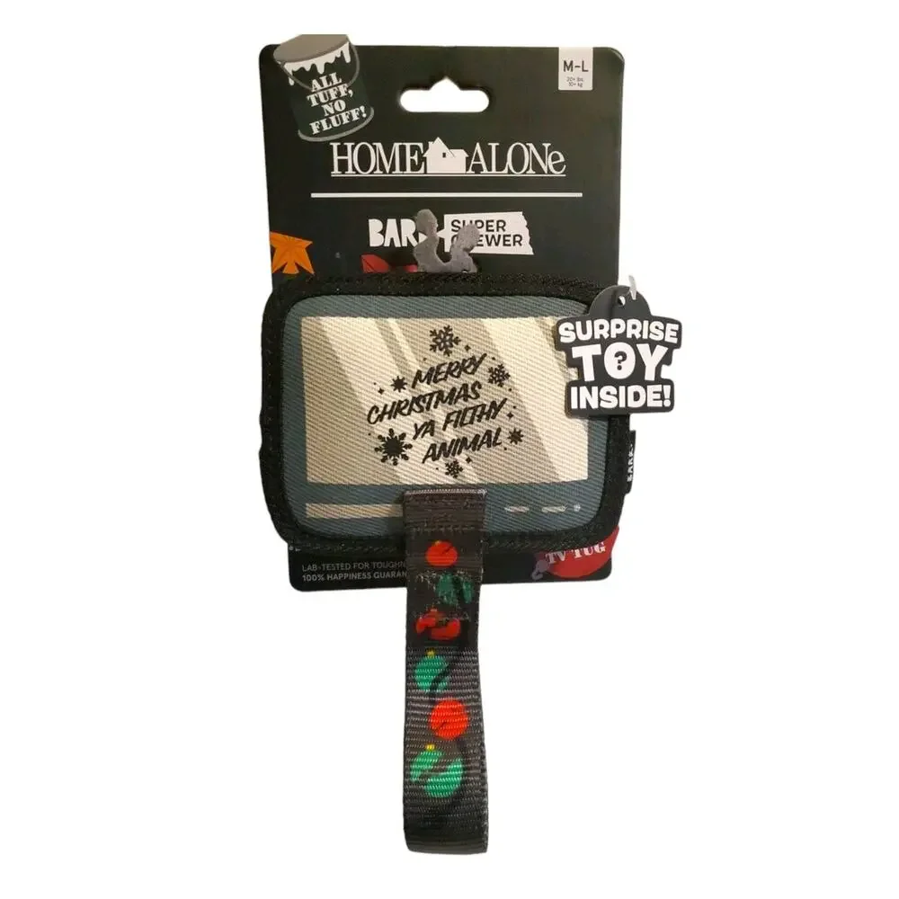 BARK Home Alone‎ Super Chewer Kevin’s TV Dog Toy No Fluff Tug Toss Squeaker